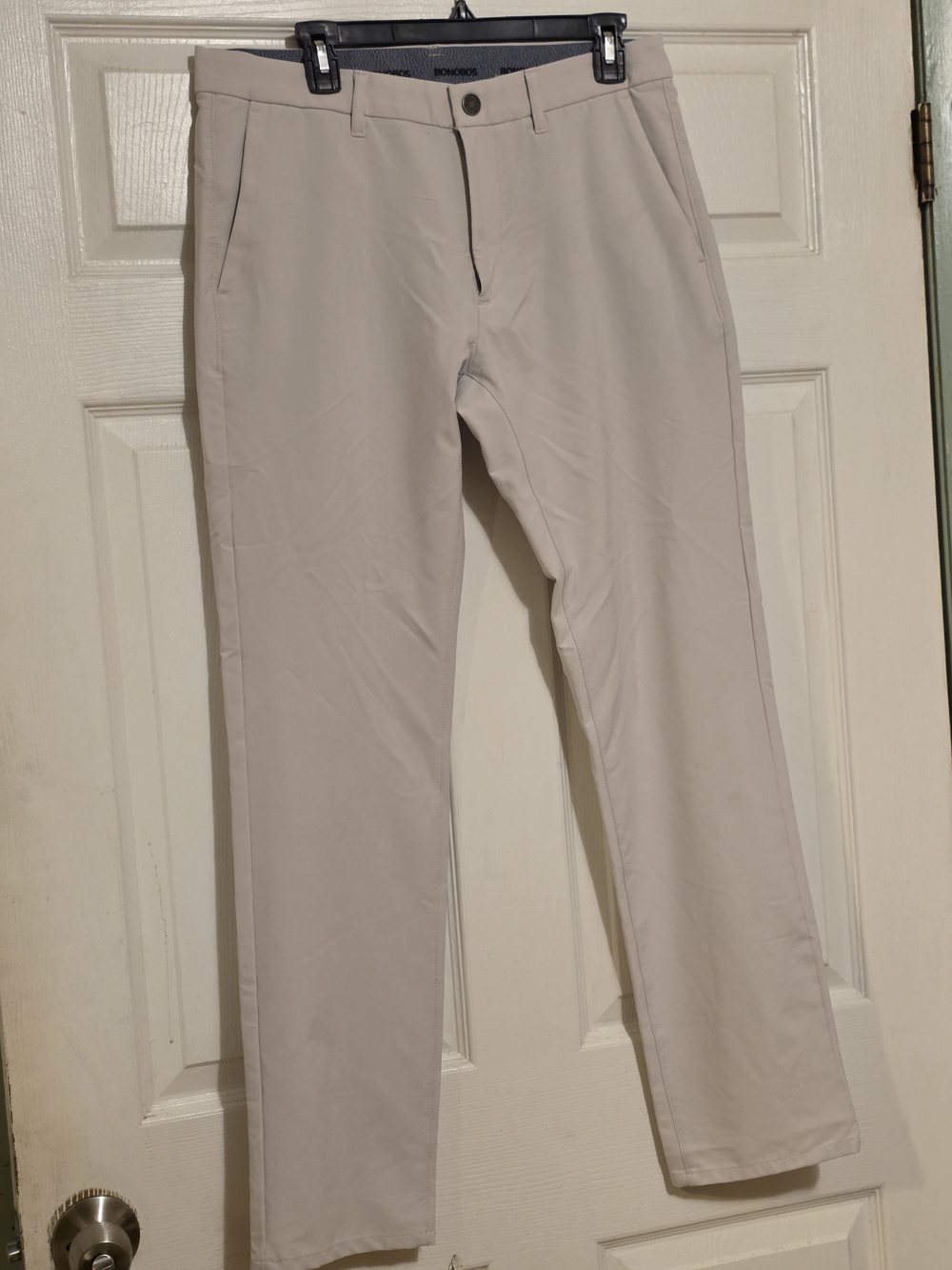 Men's Slim Straight Chinos in Light Beige